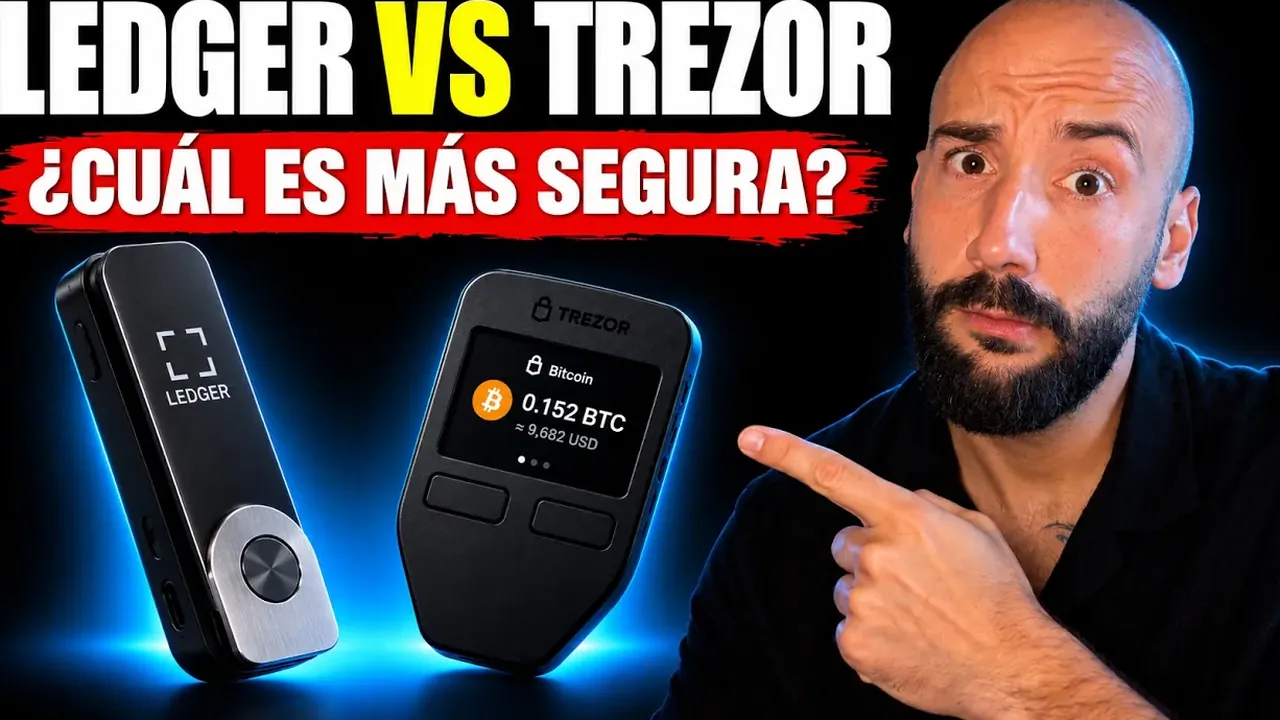 Two crypto hardware wallets side by side on a desk