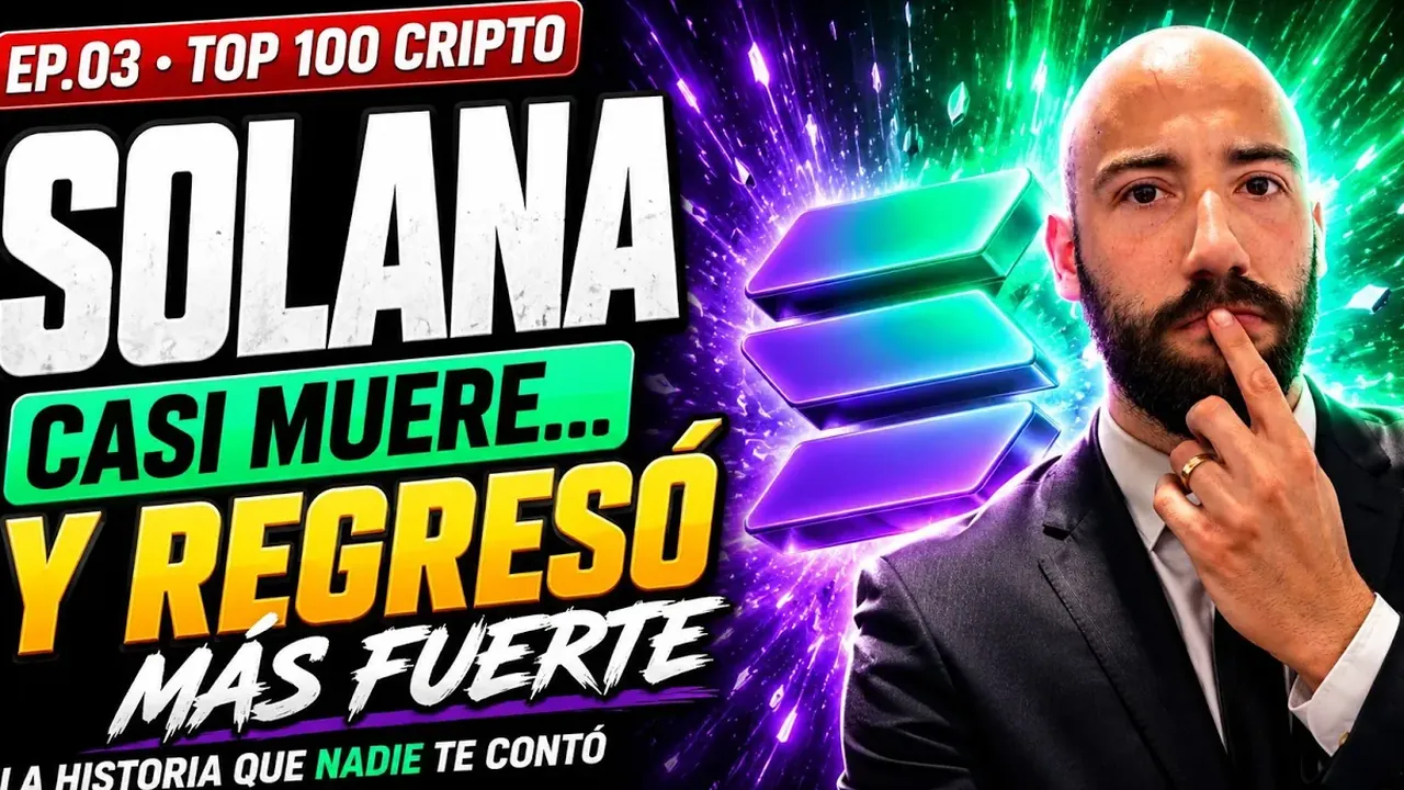 Moneda con el logotipo de Solana en tonos morados y verdes